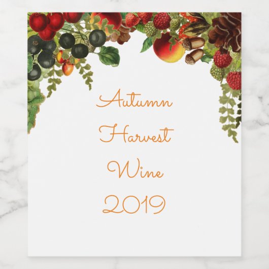 Fruit Border Wijn Etiketten (Enkel label)