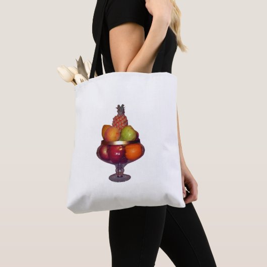 Fruit Bowl met standaard wit Tote Bag (Dichtbij)
