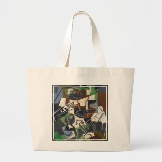 Fruit Bowl, Pipe en Journal, 1917 Grote Tote Bag (Voorkant)
