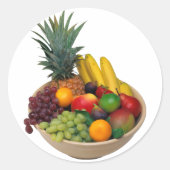 Fruit Bowl Ronde Sticker (Voorkant)