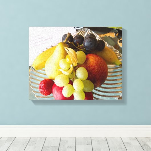 Fruit Bowl Stretted Canvas Print (Insitu (Houten vloer))