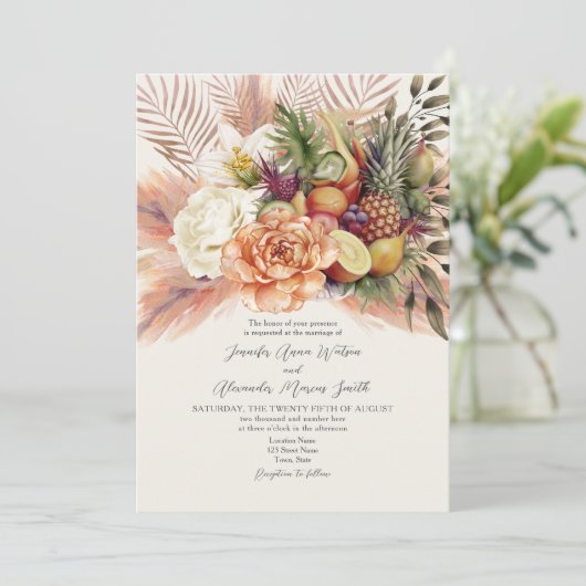 fruit bruiloft uitnodiging (Staand voorkant)