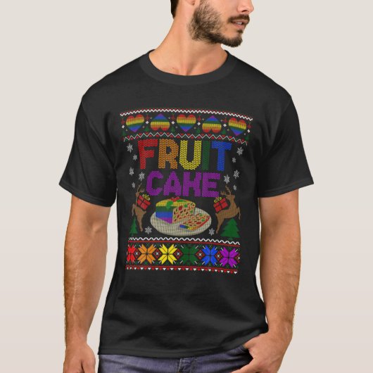 Fruit Cake Funny Gay Ugly KerstSweater LGBT T-shirt (Voorkant)
