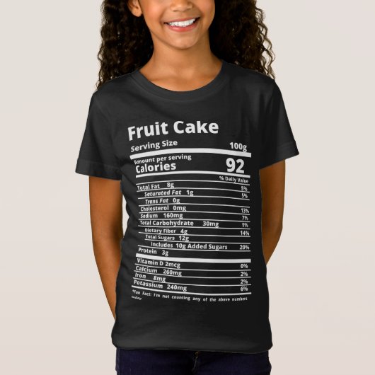Fruit Cake Voeding Feiten Voedsel Thanksgiving Hal T-shirt (Voorkant)