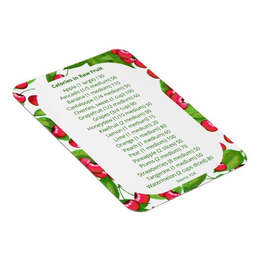 Fruit Calorie Lijst voor Gewicht kijken Magneet (Rechterzijde)