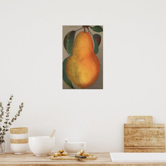 Fruit Chromo Lithograaf van Bartlett Pear Poster (Keuken)