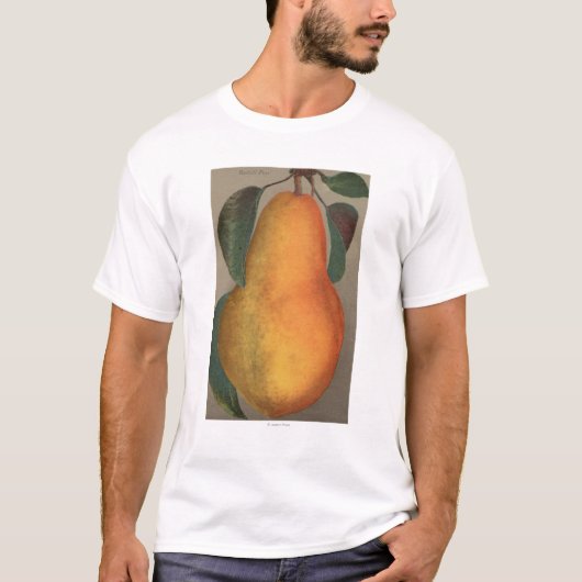 Fruit Chromo Lithograaf van Bartlett Pear T-shirt (Voorkant)