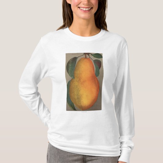 Fruit Chromo Lithograaf van Bartlett Pear T-shirt (Voorkant)