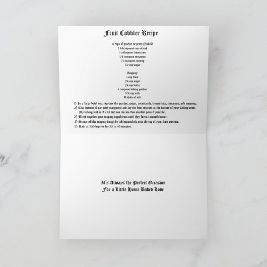 Fruit Cobbler Recept Kaart (Binnen)