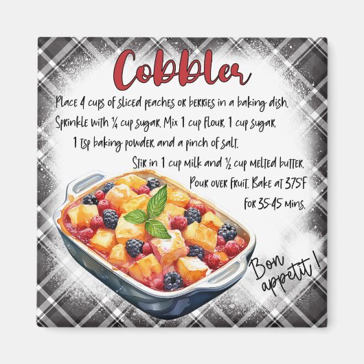 Fruit Cobbler Recept Magneet (Voorkant)