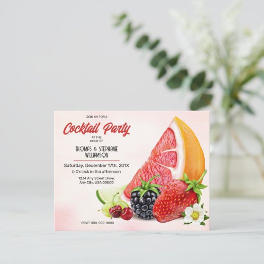 Fruit Cocktail Kaart (Staand voorkant)