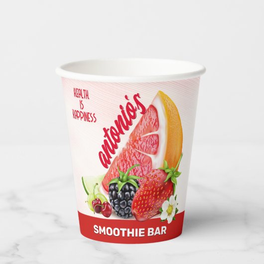 Fruit Cocktail Papieren Bekers (Voorkant)