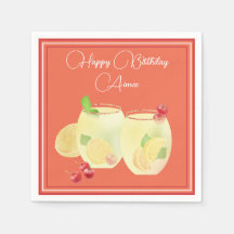 Fruit Cocktails Gelukkige Verjaardag Papieren Serv