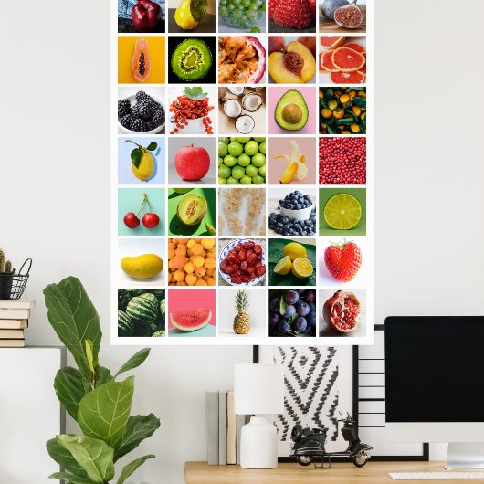 FRUIT-collage Poster (Thuiskantoor)