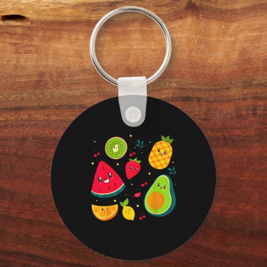 Fruit Costume Sweet Tea Fruit Salad Men Women Coup Sleutelhanger (Voorkant)
