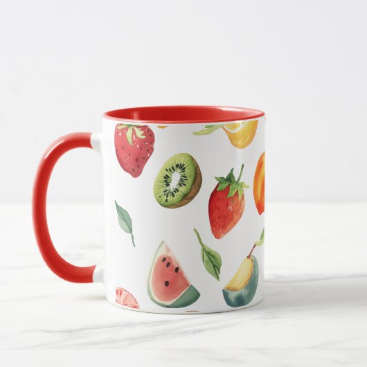 Fruit Cups - Gemengd Fruit Ontwerp Keramische Mok (Links)