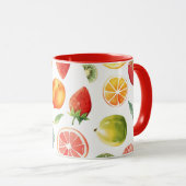 Fruit Cups - Gemengd Fruit Ontwerp Keramische Mok (Voorkant rechts)