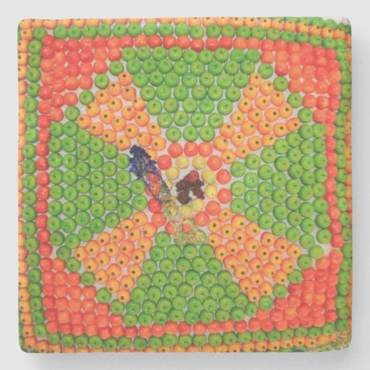 Fruit Design Texture from Israel Square Onderzette Stenen Onderzetter (Voorkant)