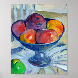 Fruit Dish op een tuinstoel door Paul gauguin Poster