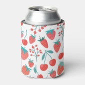 Fruit doodle: aardbeien, kersen patroon. blikjeskoeler (Blikje Voorkant)