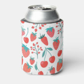 Fruit doodle: aardbeien, kersen patroon. blikjeskoeler (Blikje Achterkant)