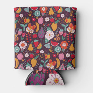 Fruit doodles, handgetekende zomerdecor. blikjeskoeler