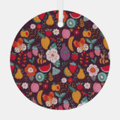 Fruit doodles, handgetekende zomerdecor. glas ornament (Achterkant)