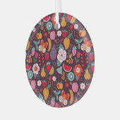 Fruit doodles, handgetekende zomerdecor. glas ornament (Voorkant links)