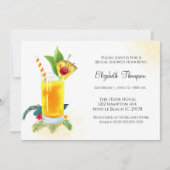 Fruit Drink Cocktail Geel Vrijgezellenfeest Kaart (Voorkant)