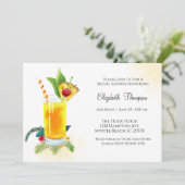 Fruit Drink Cocktail Geel Vrijgezellenfeest Kaart (Staand voorkant)