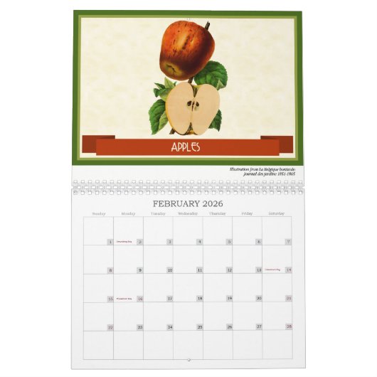Fruit en bessen Botanisch 2026 Kalender (Feb 2026)