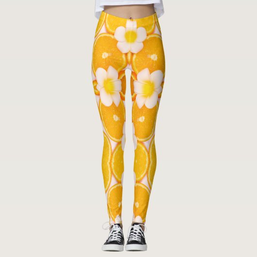 Fruit en bloem moderne trendy kunst leggings (Voorkant)