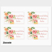 Fruit en Bloem Waterverf Thuisbakkerij Rechthoekige Sticker (Vel)