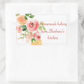 Fruit en Bloem Waterverf Thuisbakkery Rechthoekige Sticker (Tas)