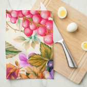 Fruit en Bloemen Keuken Dish Handdoek (Quarter Fold)