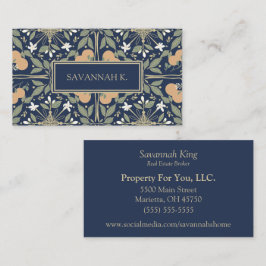 Fruit en Bloemen Middennachtblauw Visitekaartje