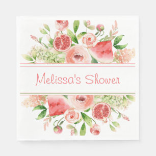 Fruit en Bloemen Watercolor Feestje Servet