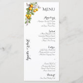 Fruit en Bloemen Waterverf Trouwmenu Menu (Voorkant)
