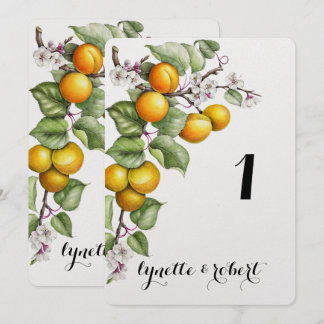 Fruit en Bloemenschildering in Waterverf Tafelnumm Kaart