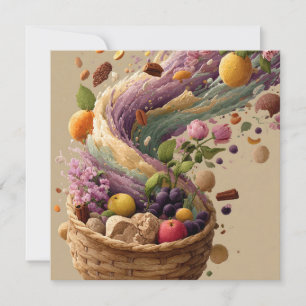 Fruit en bloemstuk Digitale Kunst Illustratie Kaart