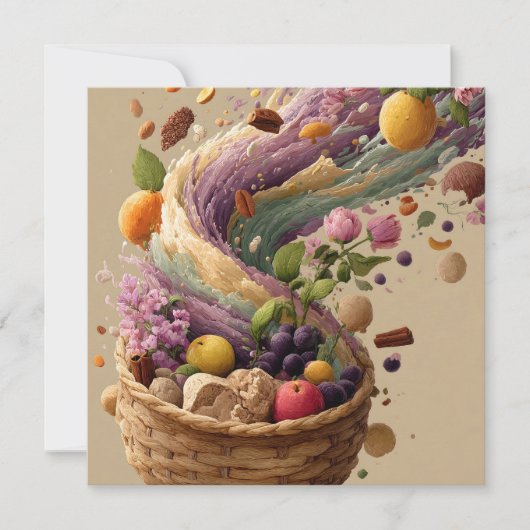 Fruit en bloemstuk Digitale Kunst Illustratie Kaart (Voorkant)