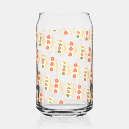 Fruit en crème dessert broodjes blikvorm glas (Voorkant)