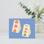 Fruit en crème dessert broodjes briefkaart (Staand voorkant)