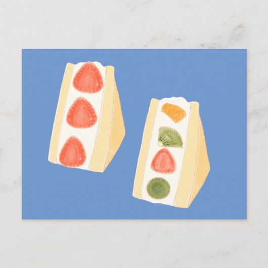 Fruit en crème dessert broodjes briefkaart (Voorkant)