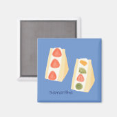 Fruit en crème dessert broodjes magneet (Voorkant / Achterkant)