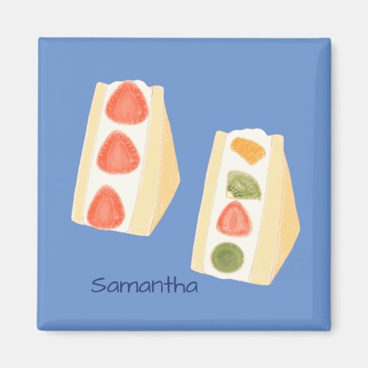 Fruit en crème dessert broodjes magneet (Voorkant)