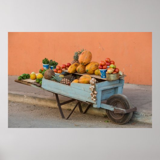 Fruit- en groentekar, Cuba Poster (Voorkant)