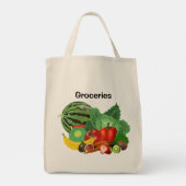 Fruit En Groenten Boodschappen Tote Bag (Achterkant)