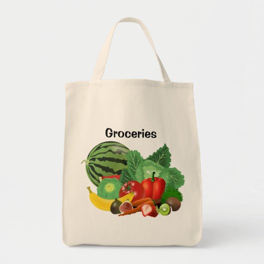 Fruit En Groenten Boodschappen Tote Bag (Voorkant)