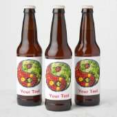 Fruit en groenten Liefde yin yang symbool Bier Etiket (Flessen)